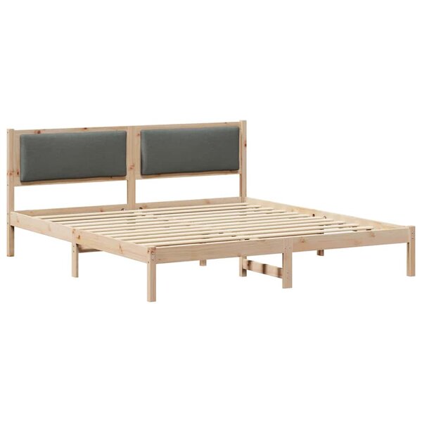vidaXL Cadre de lit Gris foncé 180 x 200 cm Pin massif