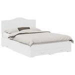 vidaXL Cadre de lit avec tiroir Blanc 140 x 190 cm Bois d'ingénierie