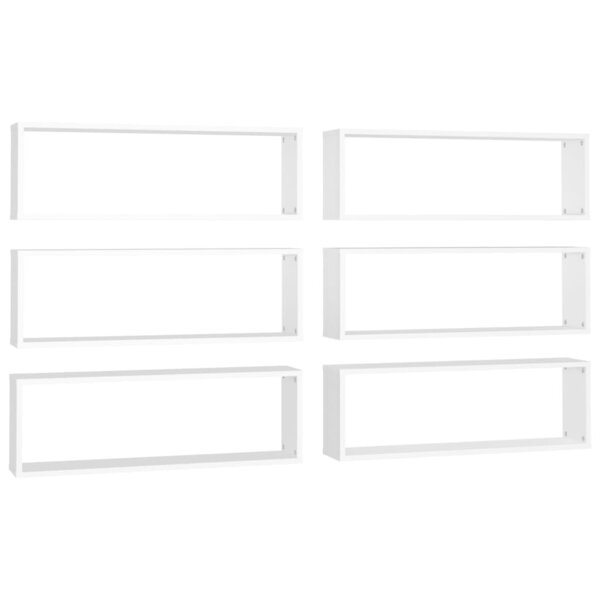 vidaXL Étagères cube murales 6 Pièces Blanc 80x15x26 5 cm Aggloméré