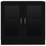 vidaXL Armoire à vitrine noir 82 5x30 5x80 cm Bois d'ingénierie