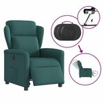 vidaXL Fauteuil inclinable électrique Vert foncé Tissu