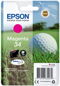 Epson 34 encre magenta 4 2ml blister singlepack 34 encre magenta durabrite ultra 4 2ml blister