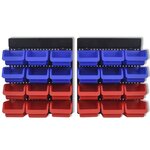 vidaXL Étagère à outils de garage murale 2 Pièces Bleu et rouge