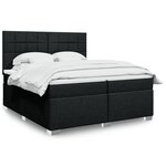 vidaXL Sommier à lattes de lit avec matelas Noir 200x200 cm Tissu