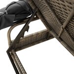 vidaXL Chaise longue avec auvent et table gris résine tressée