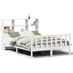 vidaXL Lit bibliothèque sans matelas blanc 120x200 cm bois pin massif
