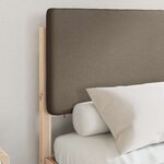 vidaXL Cadre de lit avec tête de lit rembourrée Taupe 135 x 190 cm