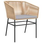 vidaXL Ensemble de salle à manger pour jardin 7 Pièces Marron Poly rotin