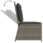 vidaXL Banc inclinable de jardin avec coussins gris résine tressée