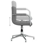 vidaXL Chaise pivotante de bureau Gris clair Tissu