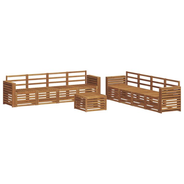vidaXL Ensemble de canapés d'extérieur 9 pc Naturel