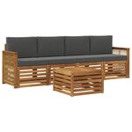 vidaXL Ensemble de canapés d'extérieur 5 pc Naturel et Anthracite