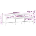 vidaXL Meuble TV Chêne noir 150 x 30 x 44.5 cm Bois d'ingénierie
