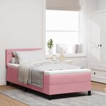 vidaXL Lit à Somier avec Matelas Rose 90x200 cm Velours