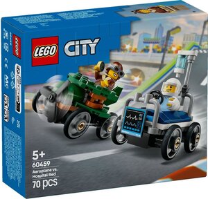 LEGO City - Pack de Bolides de Course : L'Avion contre le Lit d'Hôpital - 60459