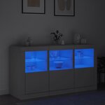 vidaXL Buffet avec lumières LED blanc 123x37x67 cm