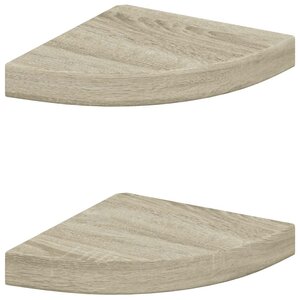 vidaXL Étagères d'angle flottantes 2 Pièces chêne 25x25x3 8 cm MDF