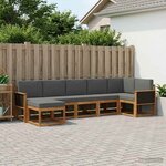 vidaXL Ensemble de canapés d'extérieur 7 pc Naturel et Anthracite