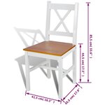 vidaXL Chaises à manger lot de 4 blanc bois de pin