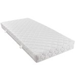 vidaXL Lit avec LED et matelas Gris foncé Jute 90 x 200 cm