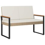 vidaXL Ensemble de meubles d'extérieur 4 Pièces Beige et blanc crème