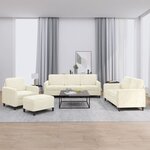 vidaXL Ensemble de canapés 4 Pièces crème velours