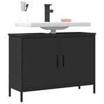 vidaXL Armoire lavabo de salle de bain noir 80x30x60 cm