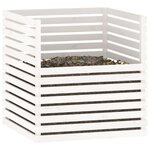 vidaXL Composteur Blanc 100x100x102 cm Bois massif de pin