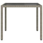 vidaXL Table de jardin 90x90x75 cm Verre trempé et résine tressée Gris