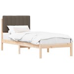 vidaXL Cadre de lit avec tête de lit rembourrée Taupe 75 x 190 cm