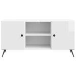 vidaXL Meuble TV Blanc brillant 102 x 34 5 x 50 cm Bois d'ingénierie