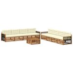 vidaXL Ensemble de canapés d'extérieur 9 pc Naturel et Crème
