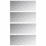 vidaXL Plaques à damier 4 Pièces Argent 100 x 40 cm Aluminium