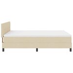 vidaXL Lit à ressorts avec matelas avec LED Crème 140 x 190 cm tissu