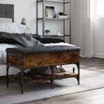 vidaXL Banc à chaussures chêne fumé 82x42x45 cm bois d'ingénierie