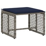 vidaXL Ensemble de meubles d'extérieur 5 Pièces Gris et marine