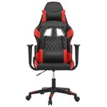 vidaXL Chaise de jeu de massage Noir et rouge Similicuir