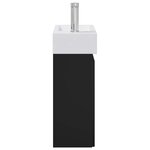 vidaXL Meuble de salle de bain avec robinet Noir 45 5 x 25 5 x 84 cm