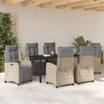 vidaXL Ensemble de Salle à Manger de Jardin de 7 Pièces Beige Rotin Poly