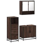 vidaXL Ensemble de meubles de salle de bain 3 Pièces Chêne marron