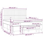vidaXL Sommier à lattes de lit avec matelas Gris clair 160x200cm Tissu