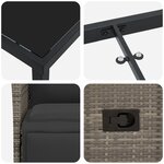 vidaXL Ensemble de salle à manger de jardin de 5 pièces avec coussins gris en poly rattan