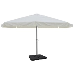 vidaXL Parasol de jardin avec base portable aluminium blanc