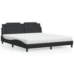 vidaXL Lit avec matelas noir 180x200 cm similicuir