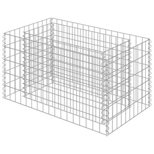 vidaXL Lit surélevé à gabion Acier galvanisé 90x50x50 cm