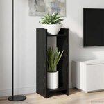vidaXL Support de Plante 2 pièces Chêne noir 30 x 30 x 80 cm