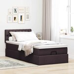 vidaXL Lit ottoman avec matelas marron foncé 90x200 cm tissu