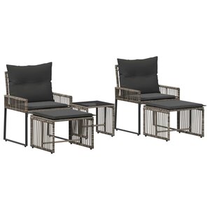 vidaXL Ensemble de meubles d'extérieur 11 Pièces Gris et Gris foncé