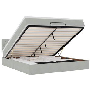 VidaXL Cadre de lit ottoman avec matelas gris clair 180x200 cm velours