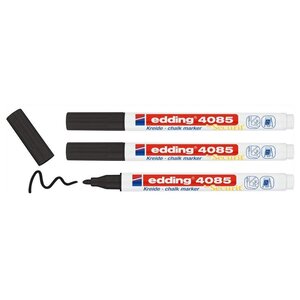 Marqueur Craie Liquide 4085 Noir Pointe Fine 1-2 mm x 3 EDDING
